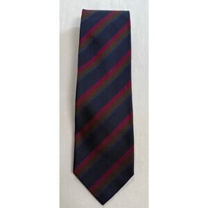 Holland & Sherry London Silk Tie Purple Blue Green Striped London Made in USA